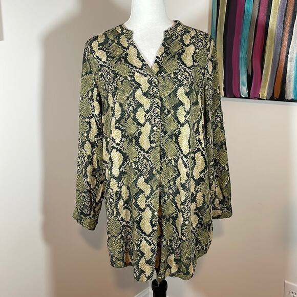 H&M snakeskin print tunic blouse - Picture 1 of 8
